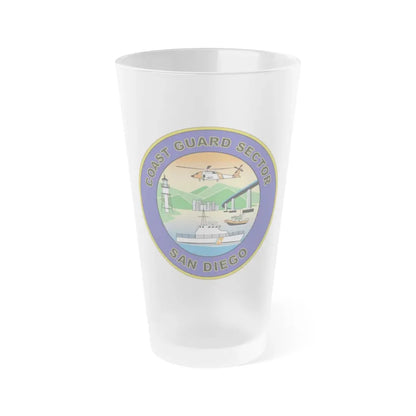 USCG Sector San Diego NEW 07 (U.S. Coast Guard) Frosted Pint Glass 16oz Default Title - Go Mug Yourself