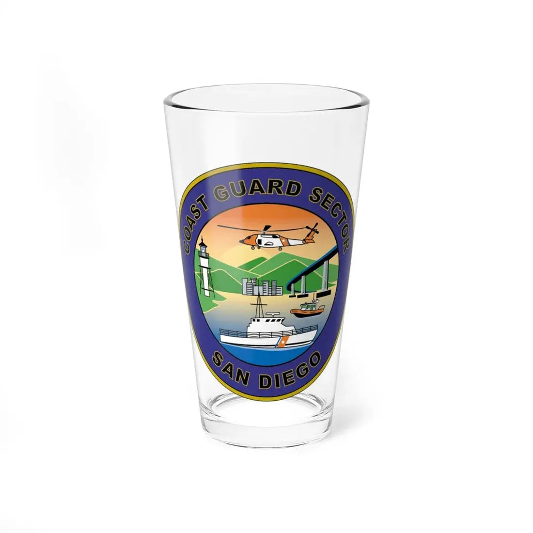 USCG Sector San Diego NEW 07 (U.S. Coast Guard) Pint Glass 16oz 16oz - Go Mug Yourself