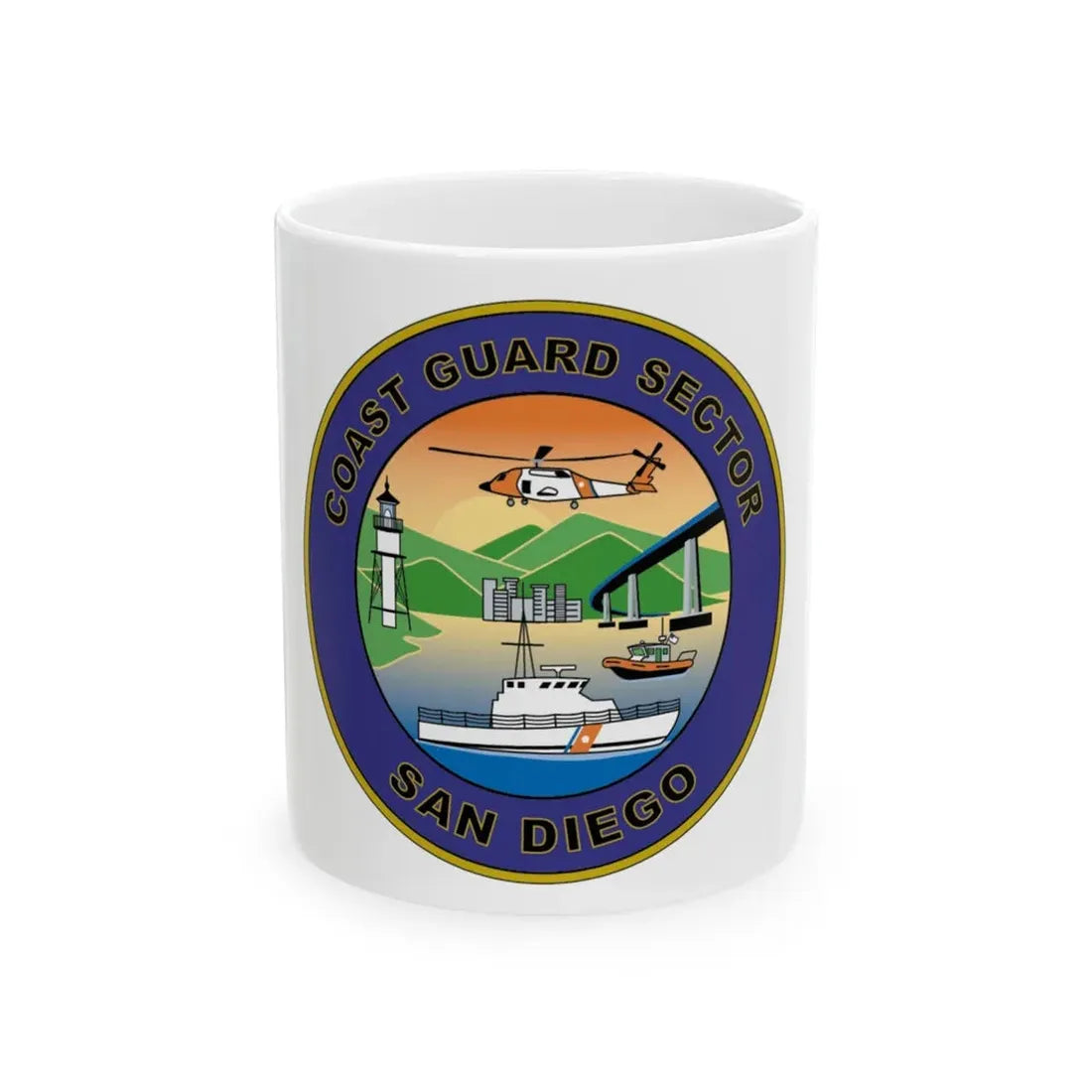 USCG Sector San Diego NEW 07 (U.S. Coast Guard) White Coffee Mug 11oz - Go Mug Yourself