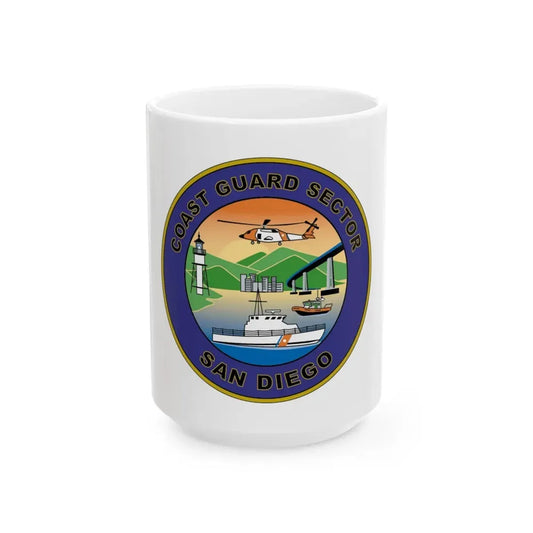 USCG Sector San Diego NEW 07 (U.S. Coast Guard) White Coffee Mug 15oz - Go Mug Yourself