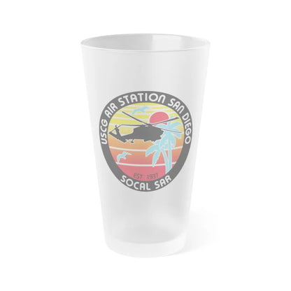 USCG Sector San Diego SOCAL SAR (U.S. Coast Guard) Frosted Pint Glass 16oz-Go Mug Yourself