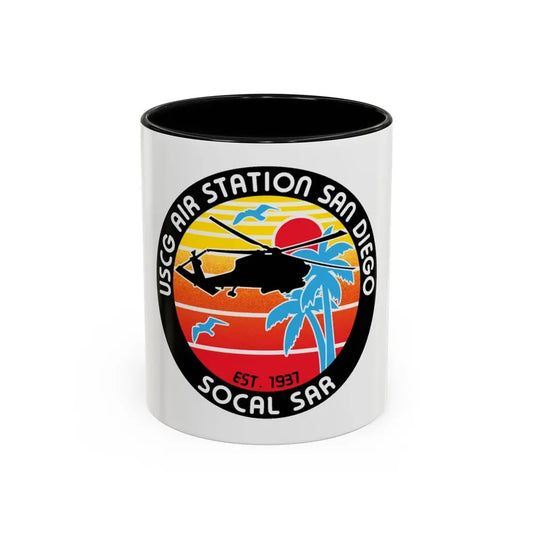 USCG Sector San Diego SOCAL SAR (U.S. Coast Guard) Accent Coffee Mug 11oz Black - Go Mug Yourself