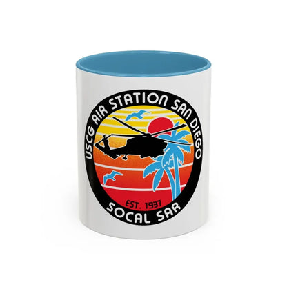 USCG Sector San Diego SOCAL SAR (U.S. Coast Guard) Accent Coffee Mug 11oz Light Blue - Go Mug Yourself