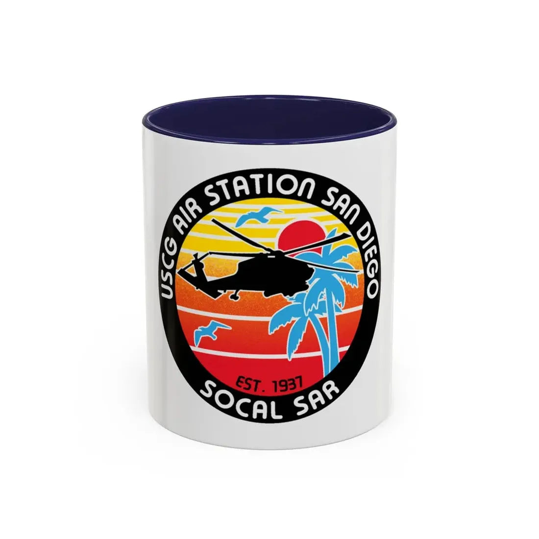 USCG Sector San Diego SOCAL SAR (U.S. Coast Guard) Accent Coffee Mug 11oz Navy - Go Mug Yourself