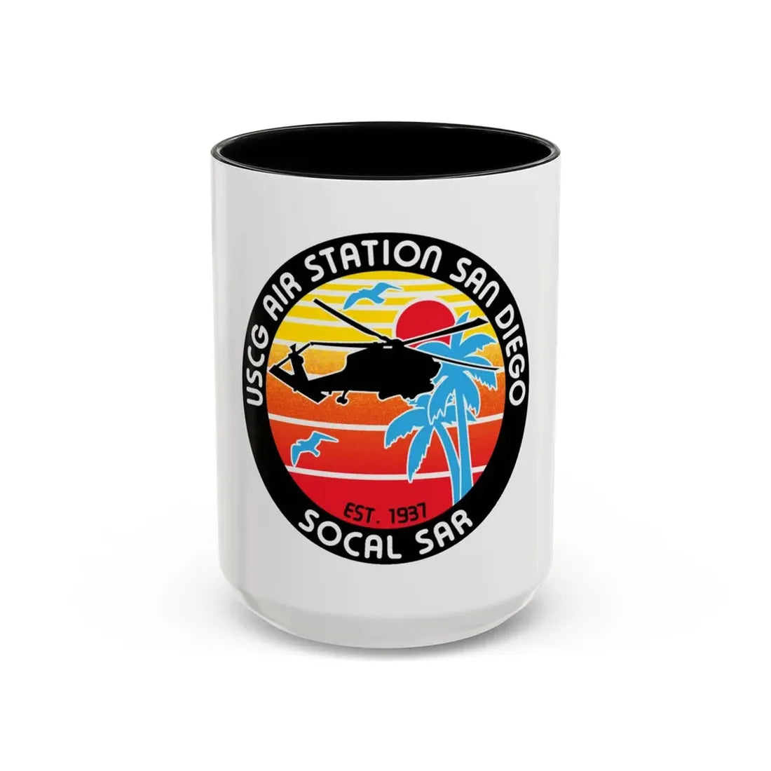 USCG Sector San Diego SOCAL SAR (U.S. Coast Guard) Accent Coffee Mug 15oz Black - Go Mug Yourself
