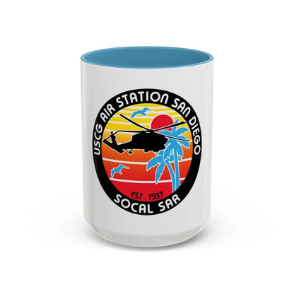 USCG Sector San Diego SOCAL SAR (U.S. Coast Guard) Accent Coffee Mug 15oz Light Blue - Go Mug Yourself