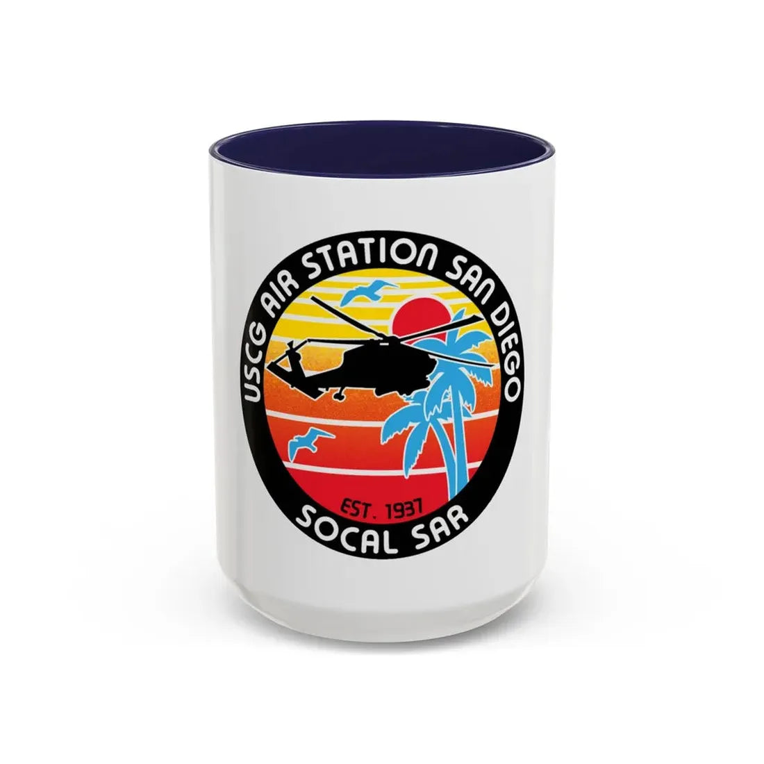 USCG Sector San Diego SOCAL SAR (U.S. Coast Guard) Accent Coffee Mug 15oz Navy - Go Mug Yourself