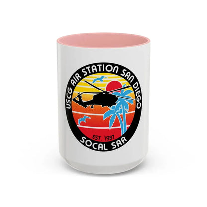 USCG Sector San Diego SOCAL SAR (U.S. Coast Guard) Accent Coffee Mug 15oz Pink - Go Mug Yourself