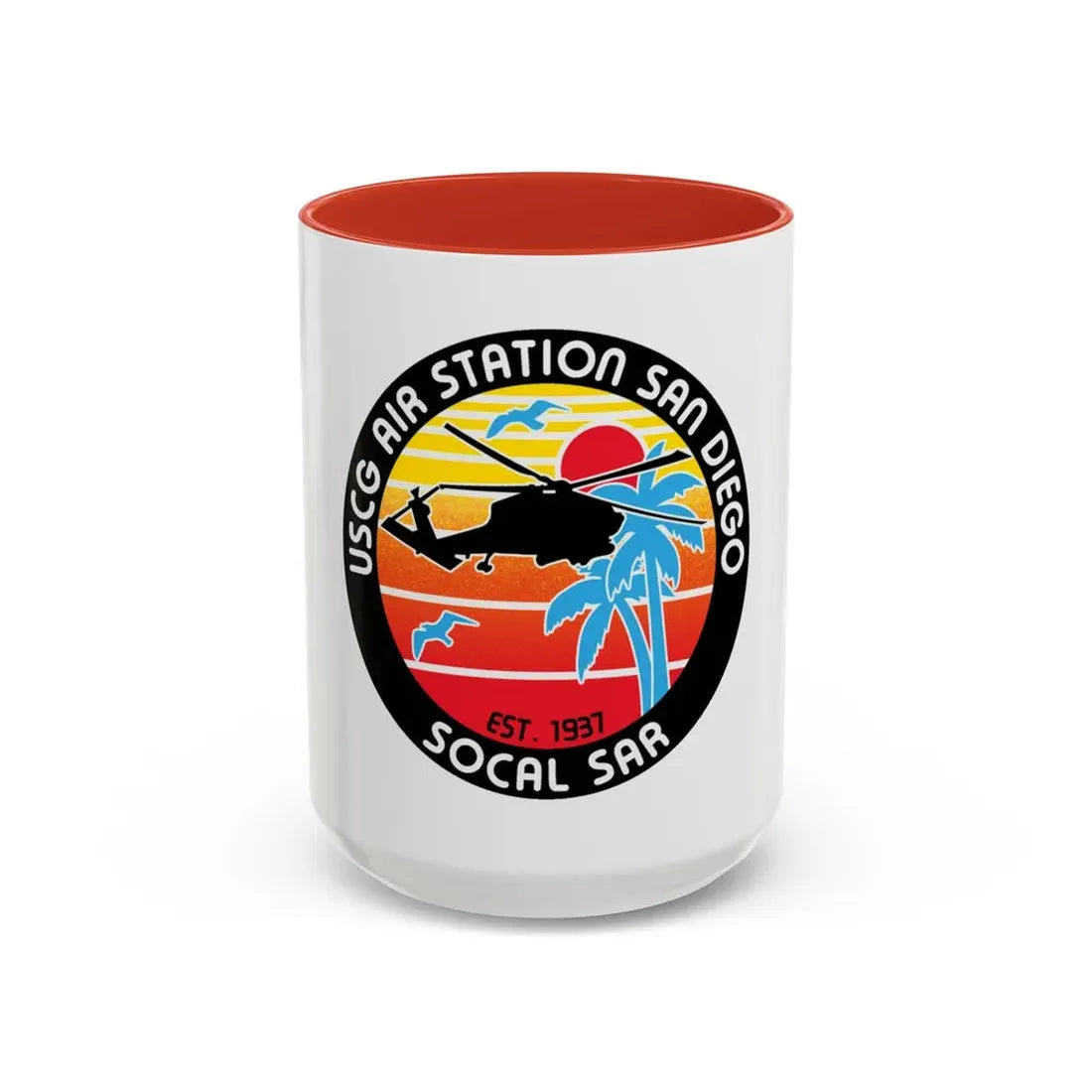 USCG Sector San Diego SOCAL SAR (U.S. Coast Guard) Accent Coffee Mug 15oz Red - Go Mug Yourself