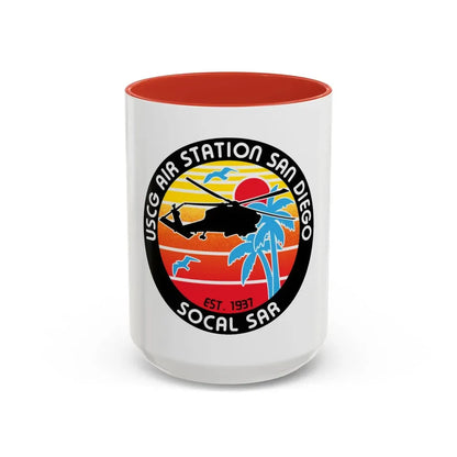 USCG Sector San Diego SOCAL SAR (U.S. Coast Guard) Accent Coffee Mug 15oz Red - Go Mug Yourself