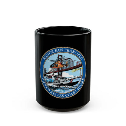 USCG Sector San Francisco (U.S. Coast Guard) Black Coffee Mug-15oz-Go Mug Yourself