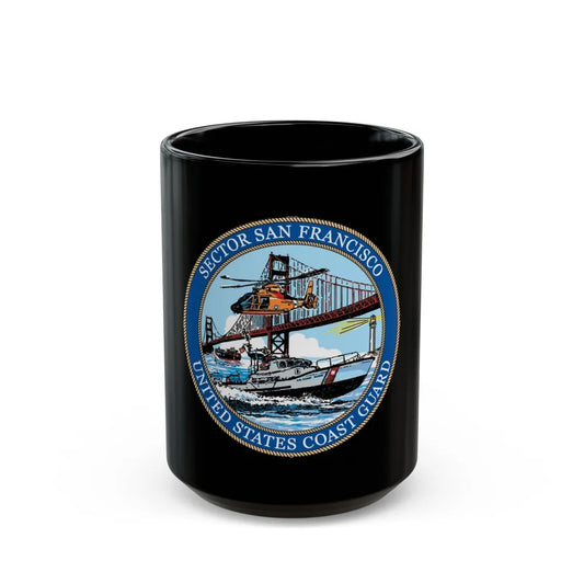 USCG Sector San Francisco (U.S. Coast Guard) Black Coffee Mug-15oz-Go Mug Yourself