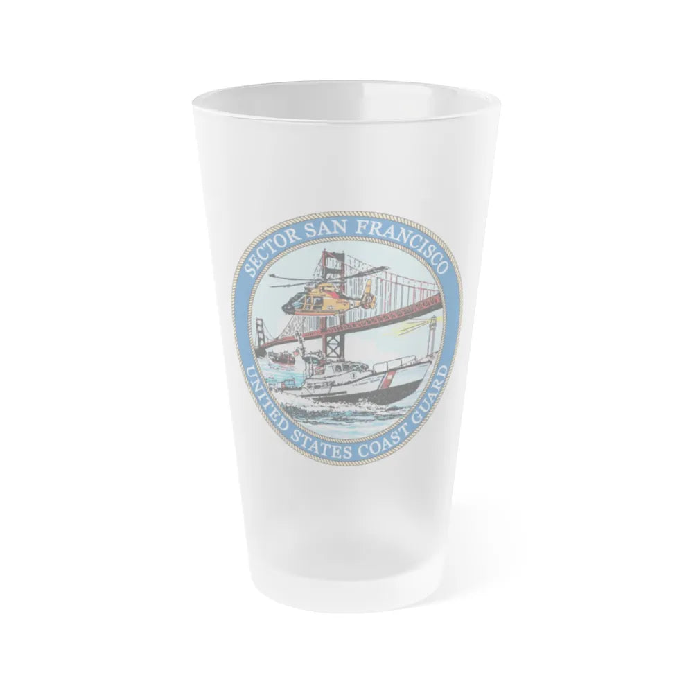 USCG Sector San Francisco (U.S. Coast Guard) Frosted Pint Glass 16oz-Go Mug Yourself