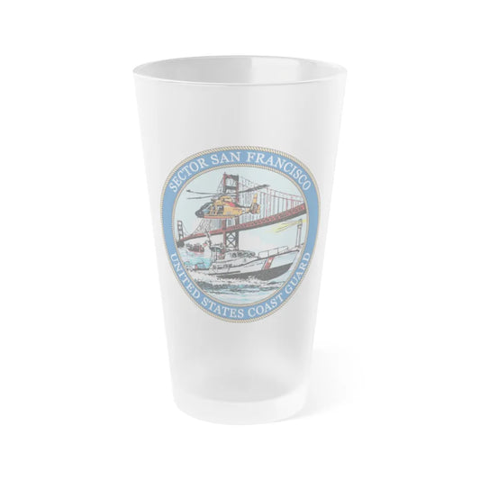 USCG Sector San Francisco (U.S. Coast Guard) Frosted Pint Glass 16oz-Go Mug Yourself