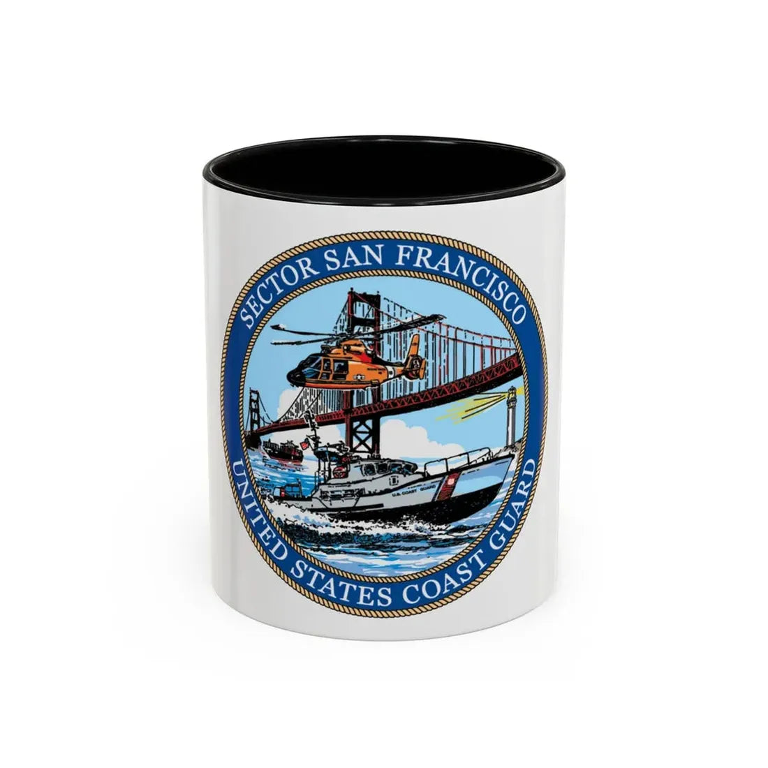 USCG Sector San Francisco (U.S. Coast Guard) Accent Coffee Mug 11oz Black - Go Mug Yourself