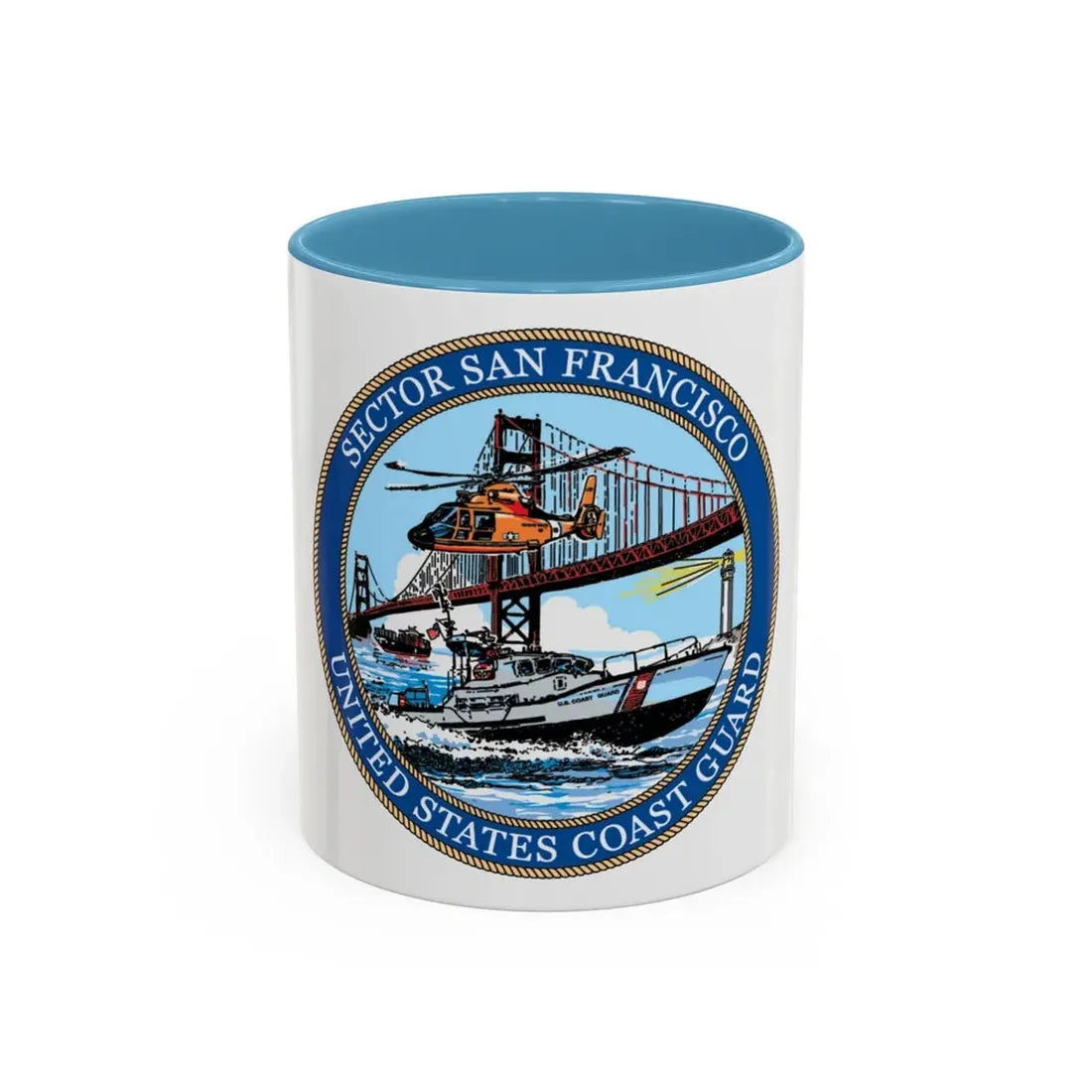 USCG Sector San Francisco (U.S. Coast Guard) Accent Coffee Mug 11oz Light Blue - Go Mug Yourself