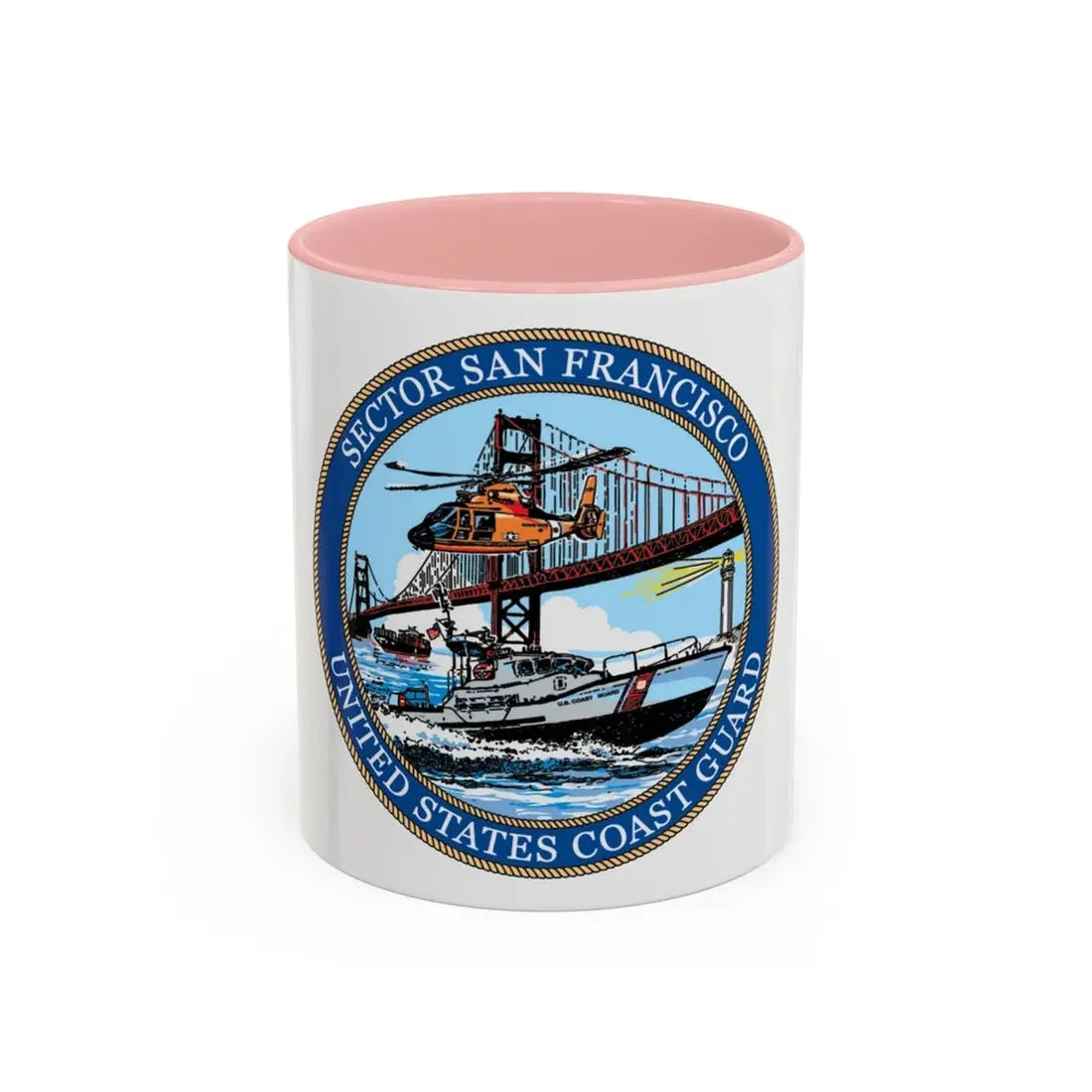 USCG Sector San Francisco (U.S. Coast Guard) Accent Coffee Mug 11oz Pink - Go Mug Yourself