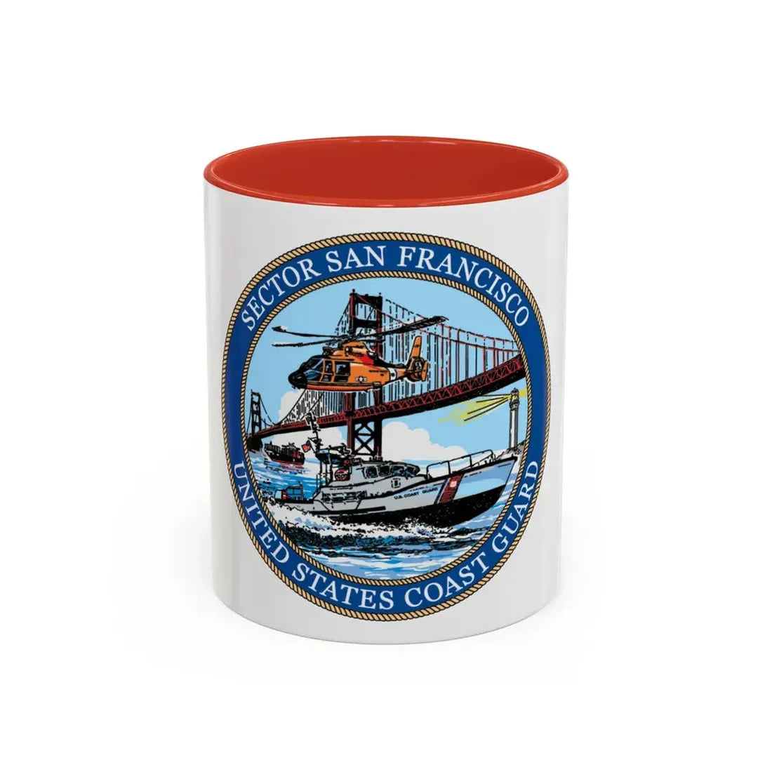 USCG Sector San Francisco (U.S. Coast Guard) Accent Coffee Mug 11oz Red - Go Mug Yourself