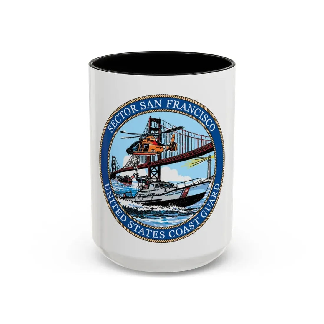 USCG Sector San Francisco (U.S. Coast Guard) Accent Coffee Mug 15oz Black - Go Mug Yourself