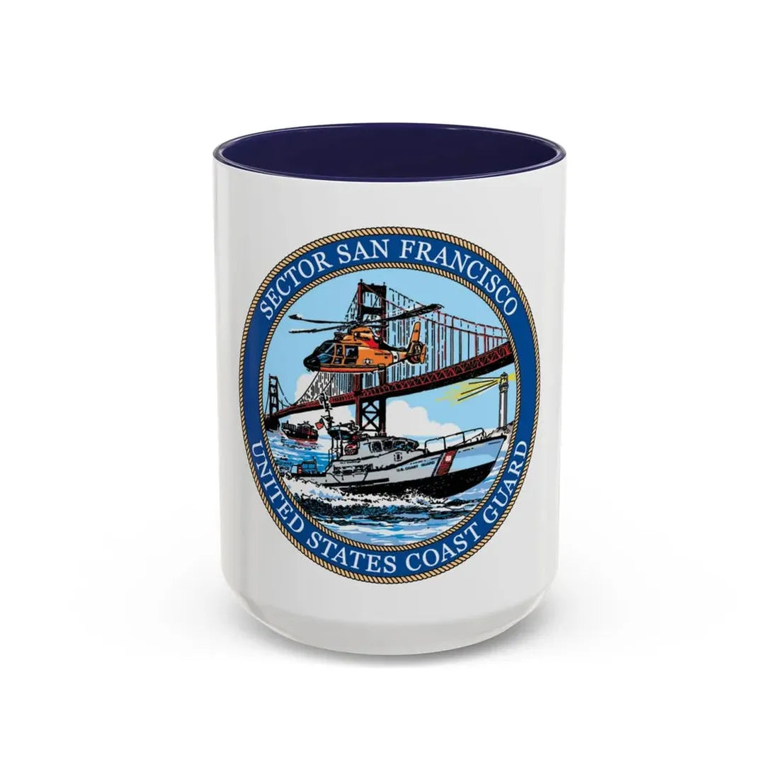 USCG Sector San Francisco (U.S. Coast Guard) Accent Coffee Mug 15oz Navy - Go Mug Yourself