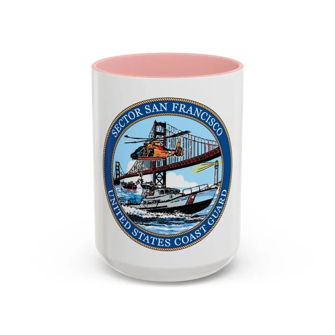 USCG Sector San Francisco (U.S. Coast Guard) Accent Coffee Mug 15oz Pink - Go Mug Yourself