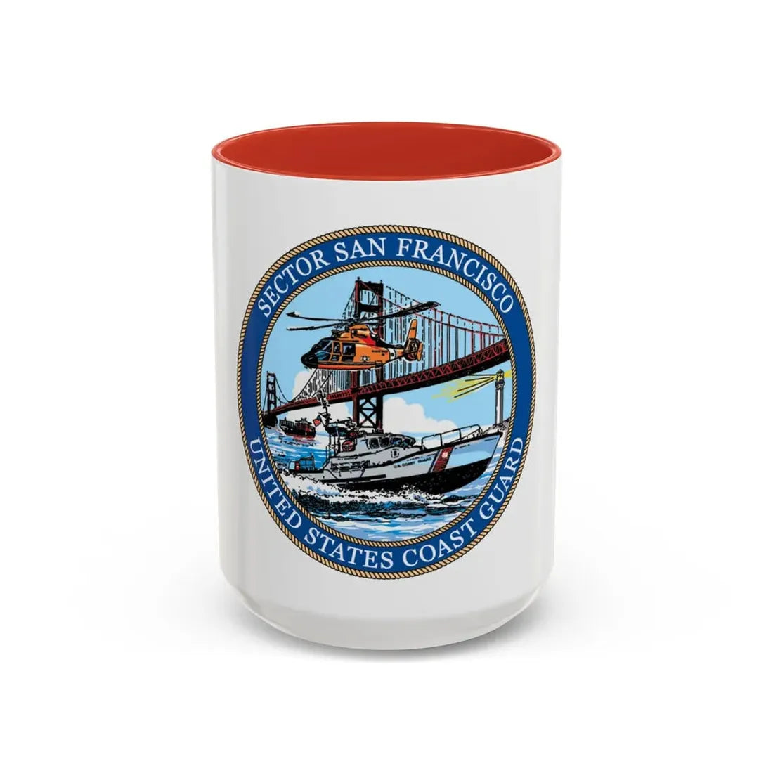 USCG Sector San Francisco (U.S. Coast Guard) Accent Coffee Mug 15oz Red - Go Mug Yourself
