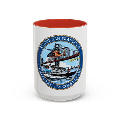 USCG Sector San Francisco (U.S. Coast Guard) Accent Coffee Mug 15oz Red - Go Mug Yourself