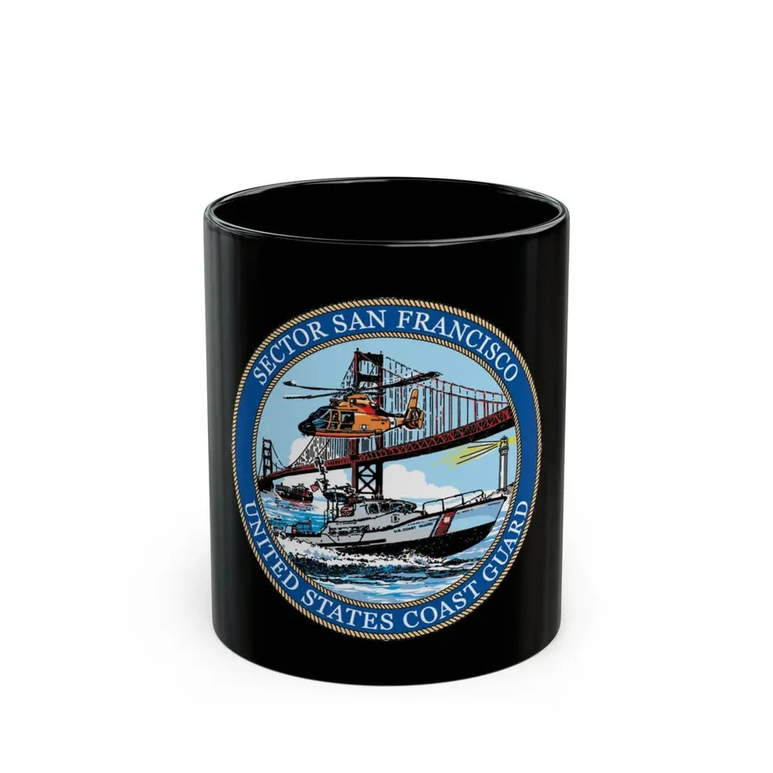 USCG Sector San Francisco (U.S. Coast Guard) Black Coffee Mug 11oz - Go Mug Yourself