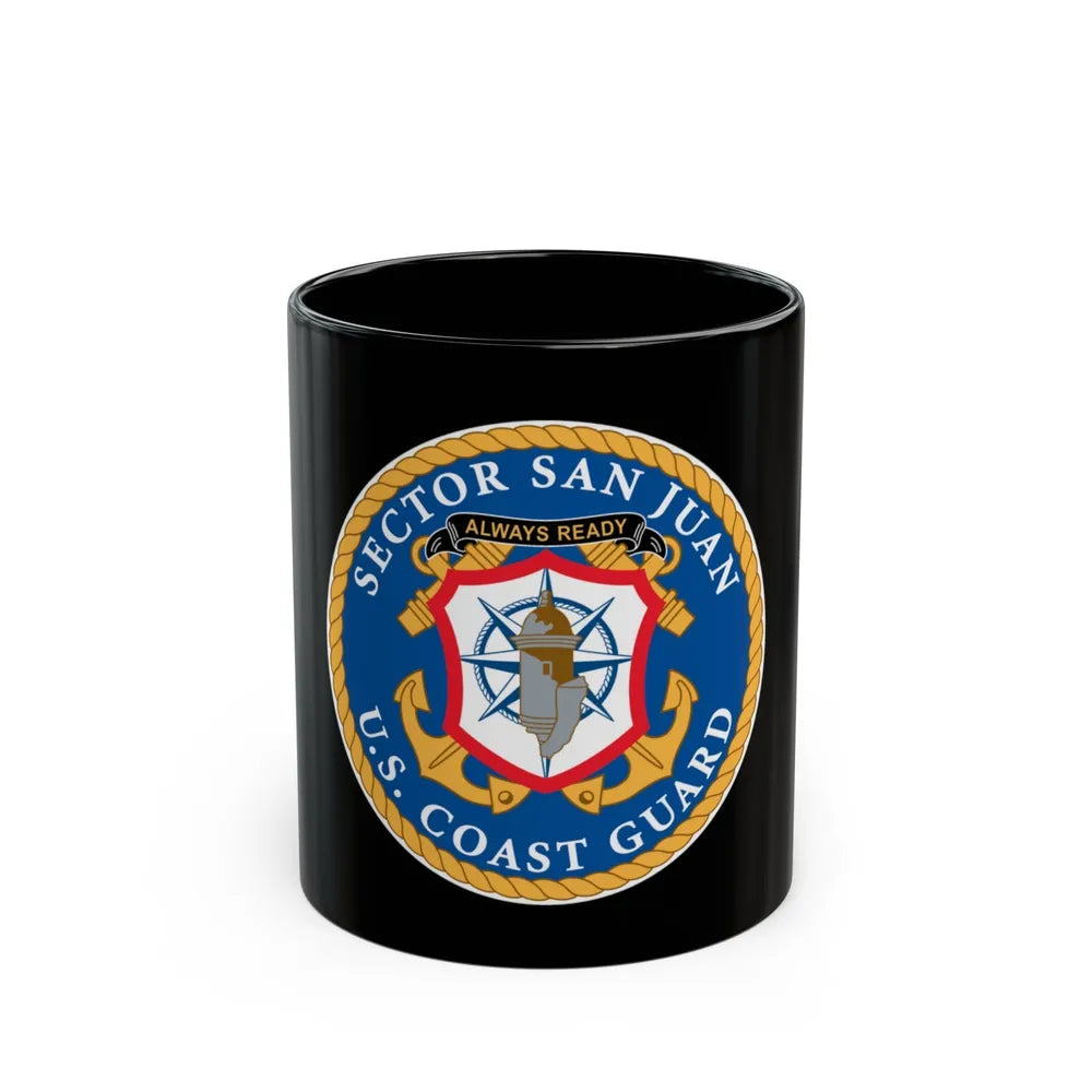 USCG Sector San Juan (U.S. Coast Guard) Black Coffee Mug-11oz-Go Mug Yourself