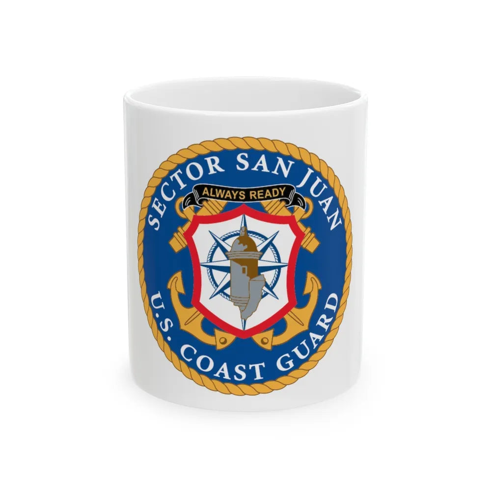 USCG Sector San Juan (U.S. Coast Guard) White Coffee Mug-11oz-Go Mug Yourself