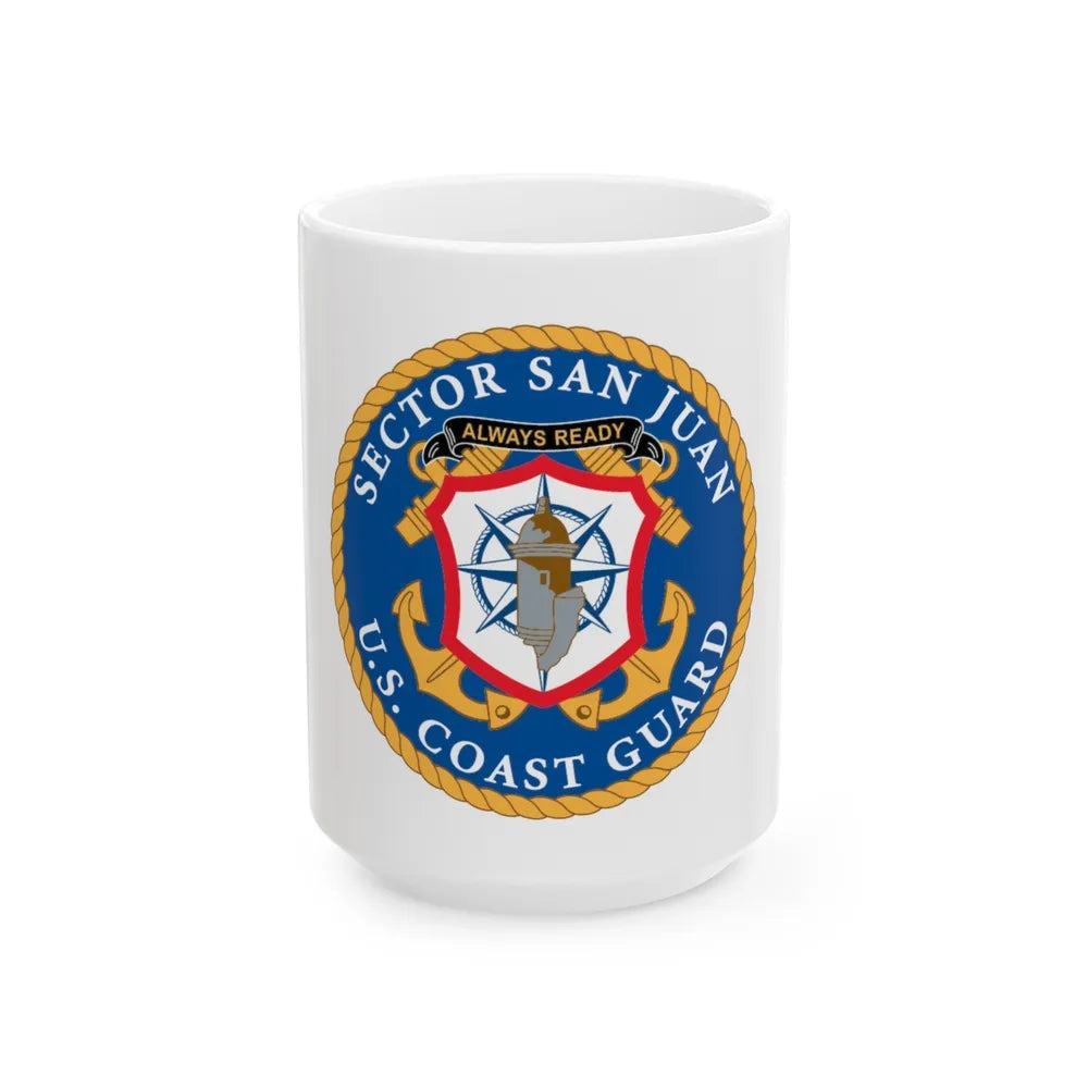 USCG Sector San Juan (U.S. Coast Guard) White Coffee Mug-15oz-Go Mug Yourself