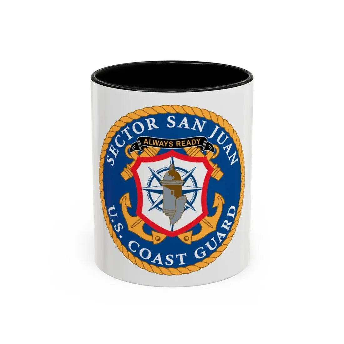 USCG Sector San Juan (U.S. Coast Guard) Accent Coffee Mug 11oz Black - Go Mug Yourself