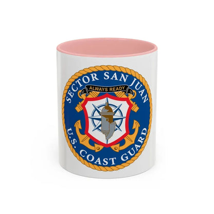 USCG Sector San Juan (U.S. Coast Guard) Accent Coffee Mug 11oz Pink - Go Mug Yourself