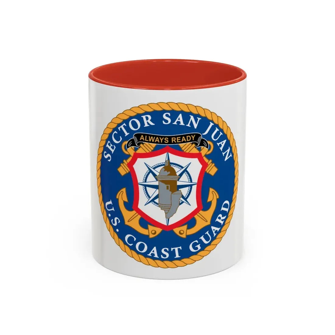 USCG Sector San Juan (U.S. Coast Guard) Accent Coffee Mug 11oz Red - Go Mug Yourself