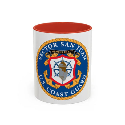 USCG Sector San Juan (U.S. Coast Guard) Accent Coffee Mug 11oz Red - Go Mug Yourself