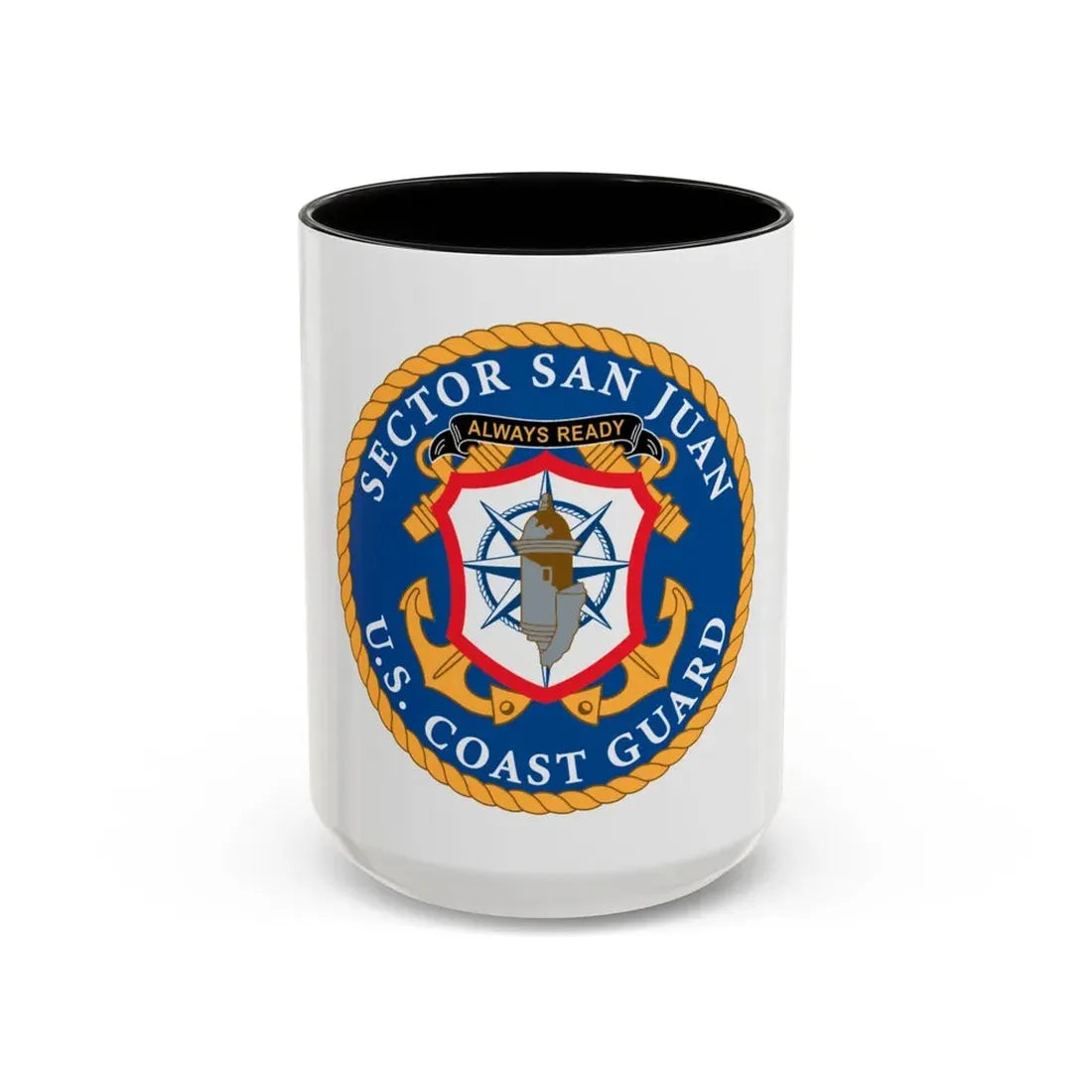 USCG Sector San Juan (U.S. Coast Guard) Accent Coffee Mug 15oz Black - Go Mug Yourself