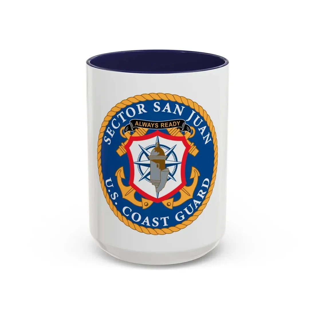 USCG Sector San Juan (U.S. Coast Guard) Accent Coffee Mug 15oz Navy - Go Mug Yourself