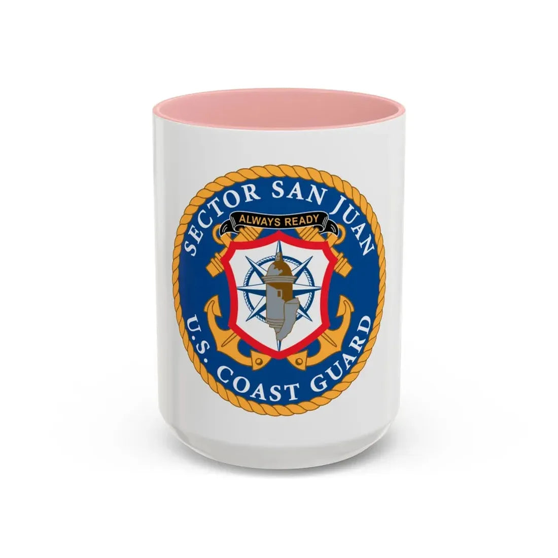 USCG Sector San Juan (U.S. Coast Guard) Accent Coffee Mug 15oz Pink - Go Mug Yourself