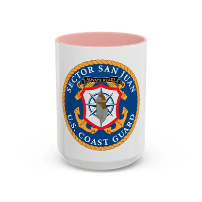 USCG Sector San Juan (U.S. Coast Guard) Accent Coffee Mug 15oz Pink - Go Mug Yourself
