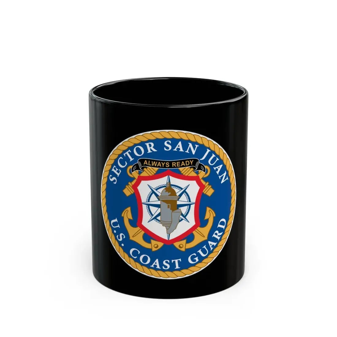 USCG Sector San Juan (U.S. Coast Guard) Black Coffee Mug 11oz - Go Mug Yourself