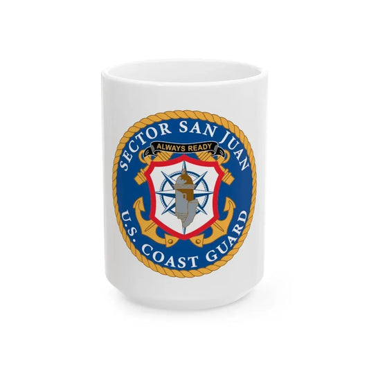 USCG Sector San Juan (U.S. Coast Guard) White Coffee Mug 15oz - Go Mug Yourself