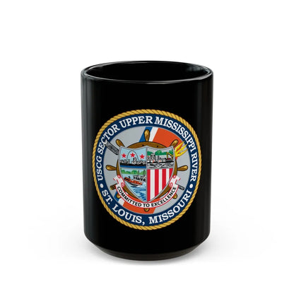 USCG Sector Upper Mississippi River (U.S. Coast Guard) Black Coffee Mug-15oz-Go Mug Yourself