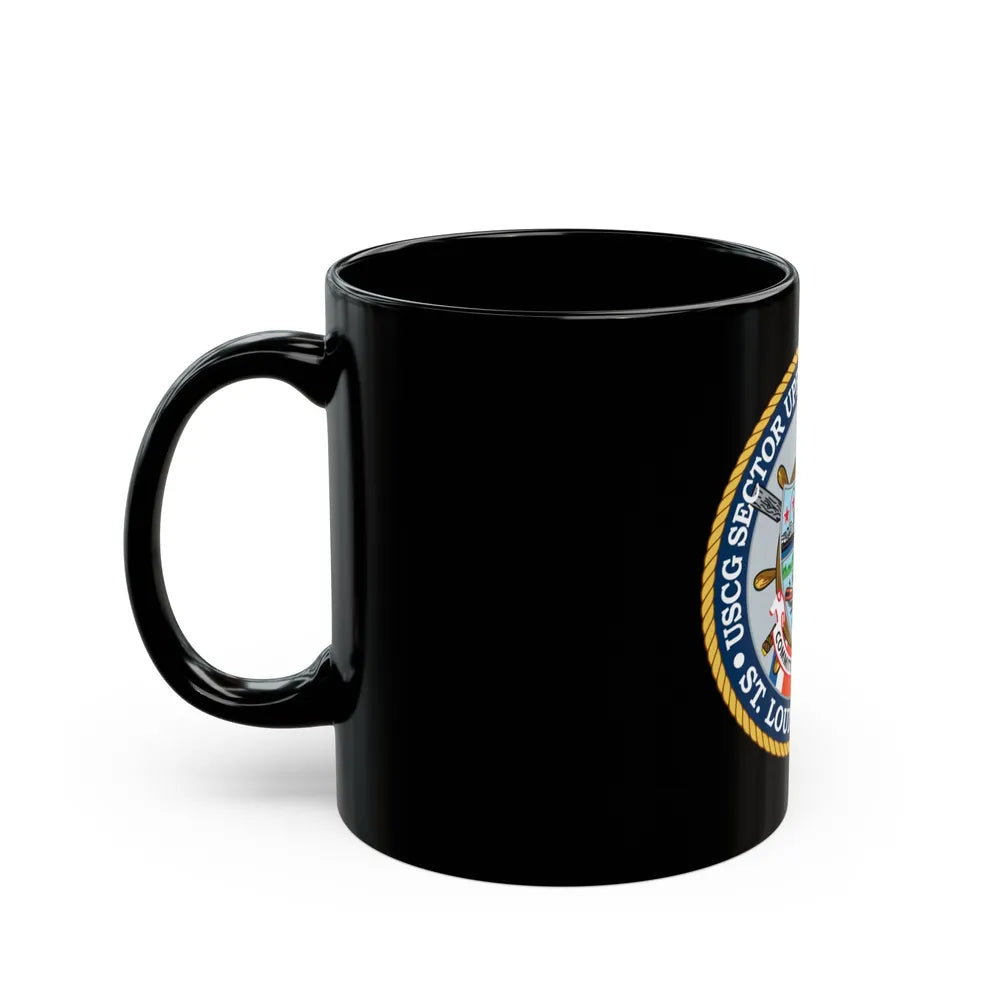 USCG Sector Upper Mississippi River (U.S. Coast Guard) Black Coffee Mug-Go Mug Yourself