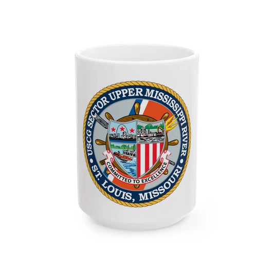 USCG Sector Upper Mississippi River (U.S. Coast Guard) White Coffee Mug-15oz-Go Mug Yourself