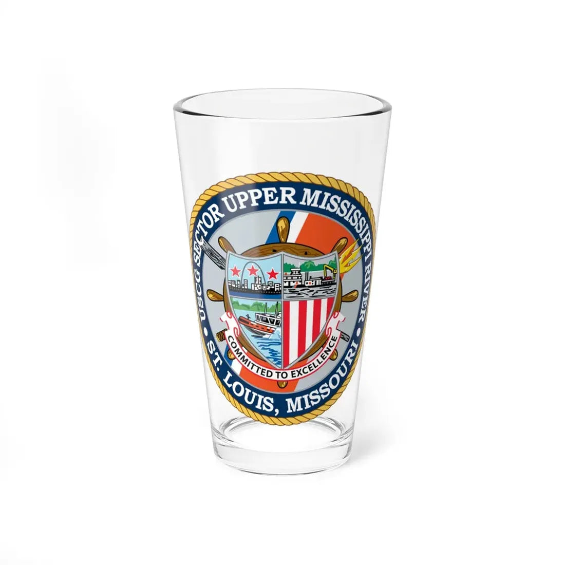 USCG Sector Upper Mississippi River (U.S. Coast Guard) Pint Glass 16oz 16oz - Go Mug Yourself