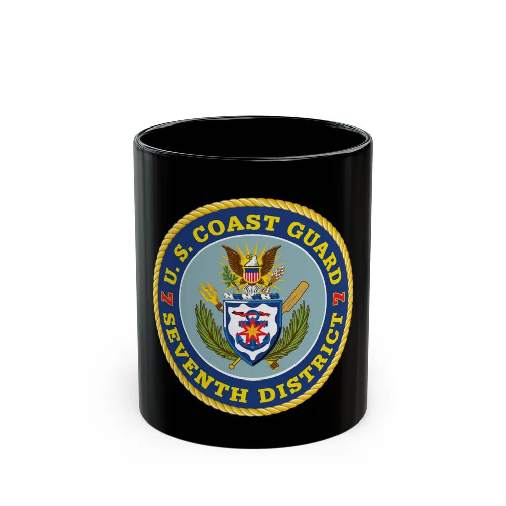 USCG Seventh District (U.S. Coast Guard) Black Coffee Mug-11oz-Go Mug Yourself