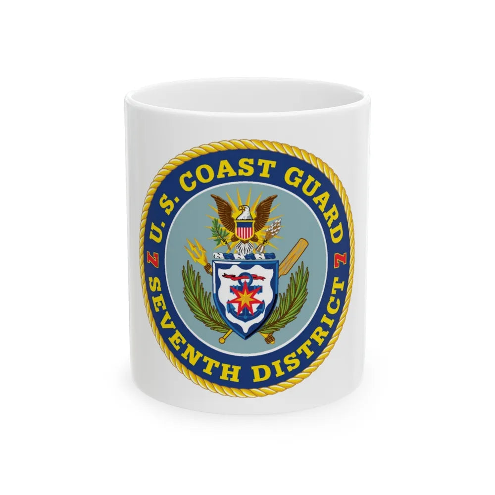 USCG Seventh District (U.S. Coast Guard) White Coffee Mug-11oz-Go Mug Yourself