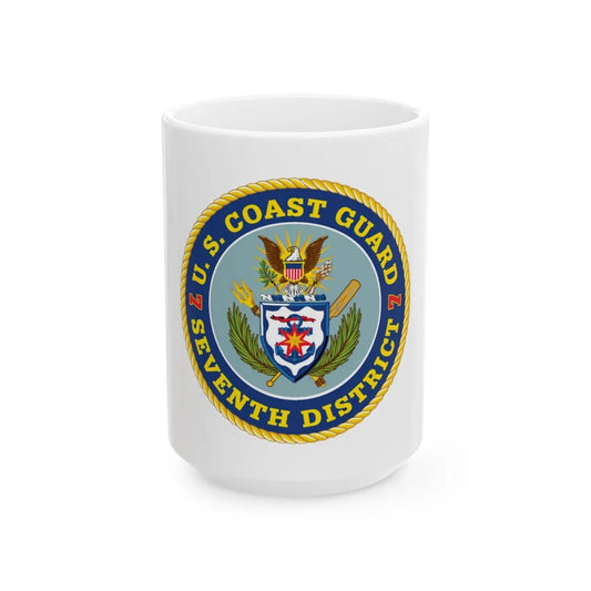 USCG Seventh District (U.S. Coast Guard) White Coffee Mug-15oz-Go Mug Yourself