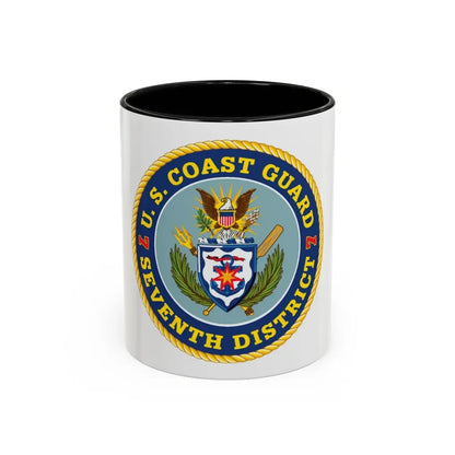 USCG Seventh District (U.S. Coast Guard) Accent Coffee Mug 11oz Black - Go Mug Yourself