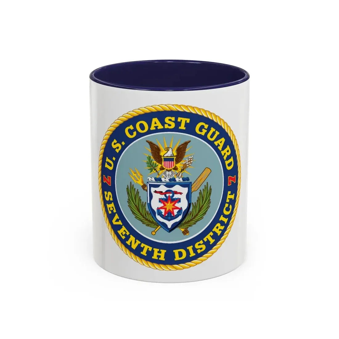 USCG Seventh District (U.S. Coast Guard) Accent Coffee Mug 11oz Navy - Go Mug Yourself